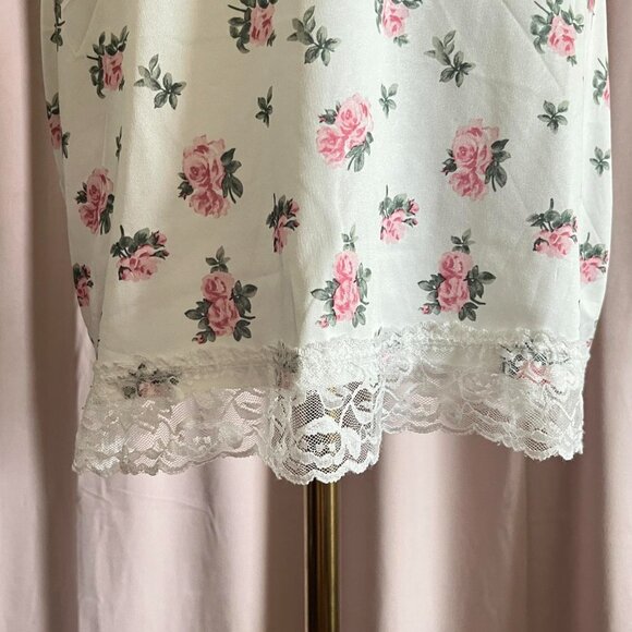 Vintage Coquette White and Pink Floral Slip Mini Dress - Picture 2 of 7